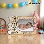 Personalized Wooden Baby Photo Frame Newborn Announcement gift