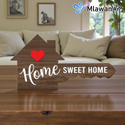 Key Shaped Home Sweet Home Sign - Real Estate Photo Prop Gift