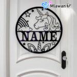 Personalized Unicorn Name Sign Door Decor for Kids Room - Custom Name Sign for Multiple Occasions