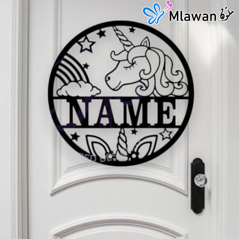 Personalized Unicorn Name Sign Door Decor for Kids Room - Custom Name Sign for Multiple Occasions