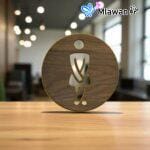 لافتة باب حمام خشبية تعزز ديكور الحمام علامة مرحاض أنيقة