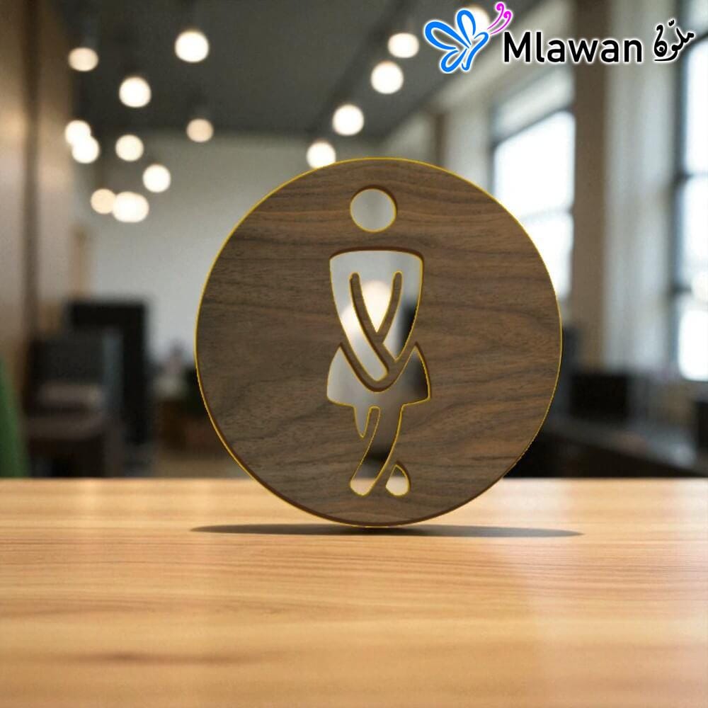 4734 (1) Stylish Toilet Sign directs to Restroom modern bathroom door sign for business
