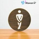 Stylish restroom sign guides business guests.