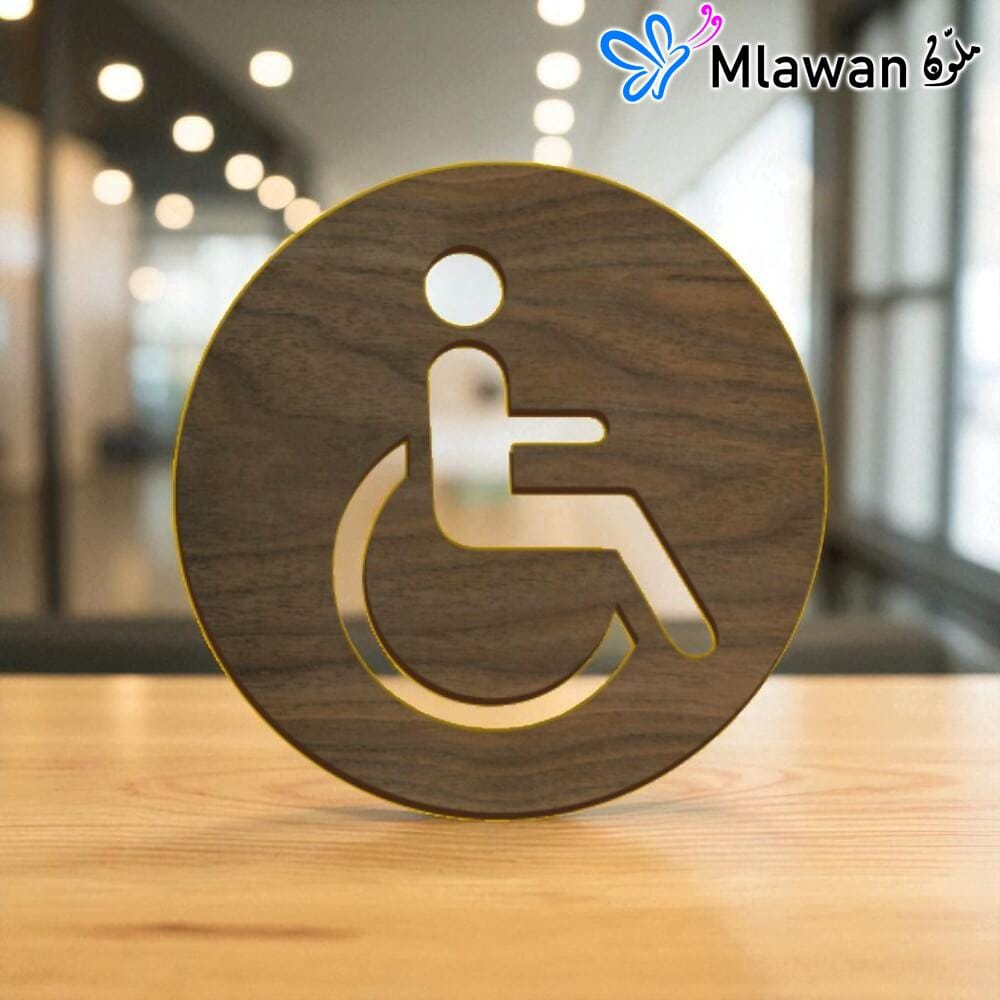 4734 (3) Modern restroom sign guides business guests. Stylish bathroom door sign for offices.
