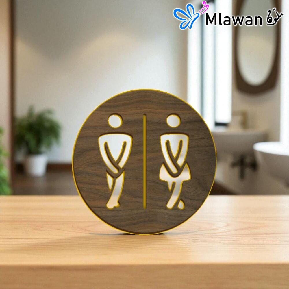 4734 (4) Stylish restroom signs guide business guests to office bathrooms door decor.