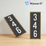 Modern Vertical Address Plaque - Custom House Number Sign