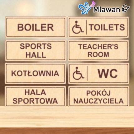 لافتات خشبية إرشادية متينة -انجليزي وبولندي.