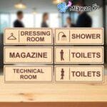 Door signs for Boiler Toilets Sports Hall Teacher's Room WC