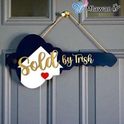 Large key sold sign real estate photo prop.Key shaped for new home owners clients.