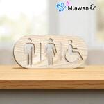 Wooden Toilet Signs Bathroom Restroom Door Markers Plaques