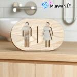 Bathroom Decor Wooden Toilet Signs Restroom Door Markers Plaques