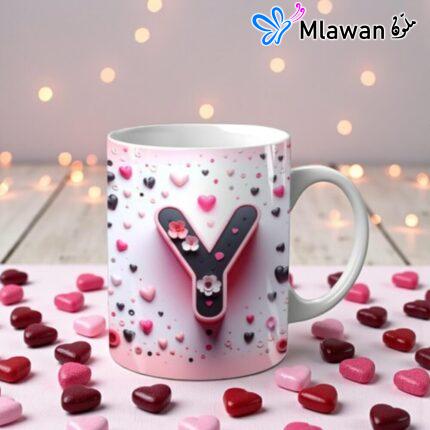 Personalized Valentine's Day mug with monogram