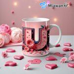 Personalized letter U magic coffee mug.