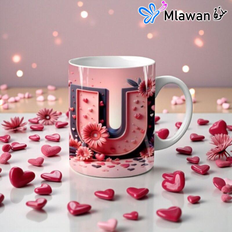 Personalized Letter U Mug
