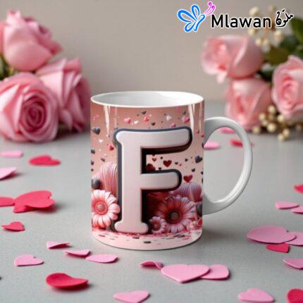 Personalized letter F mug