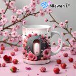 Personalized Letter O ceramic coffee mug.