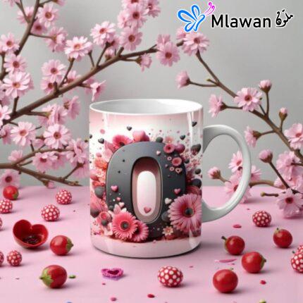 Personalized Letter O ceramic coffee mug.