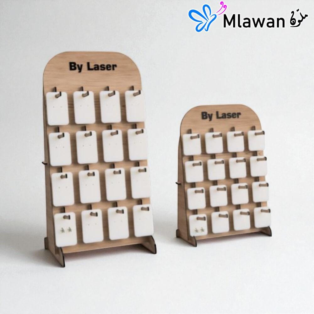 4742 (3) Wooden Earring Display Stand Retail Jewelry Card Display Solution