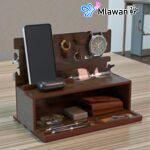 Wooden nightstand organizer docking station