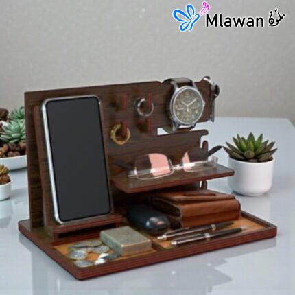 Wooden organizer docking station