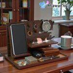 منظم مكتب خشبي للرجال محطة شحن هدايا أنيقة مثالية هدية مثالية