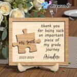 Personalized teacher journey plaque