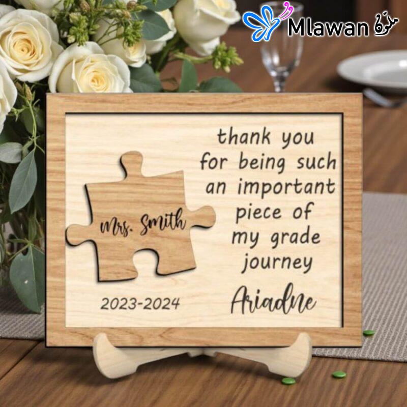 Personalized teacher journey plaque