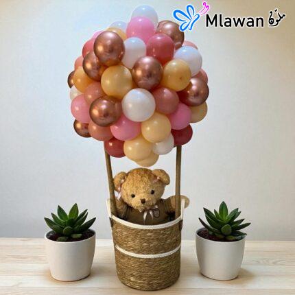 بالونات استقبال مواليد دبي - Teddy Bear Balloon Blimp Decorations for Baby Shower Hospital or Home Dubai Sharjah Ajman