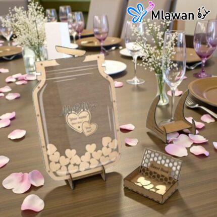 Wooden heart guestbook alternative