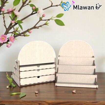 Wooden display stand drawers