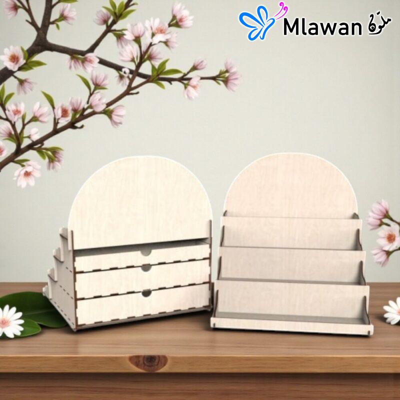 Wooden Display Stand with Storage Drawers - Attractive Wooden Storage