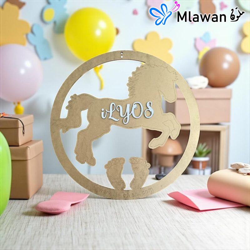 Welcome Newborn Baby Boy Door Sign Hello World Baby