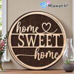 Round Wooden Home Sweet Home Sign charming wood sign