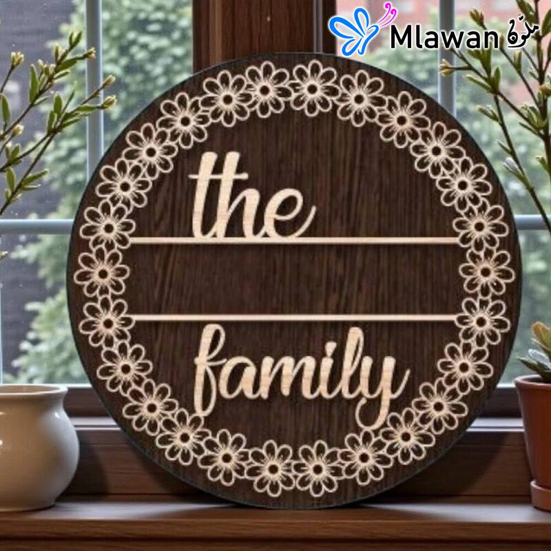 Personalized Floral Wooden Family Sign custom home decor.