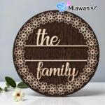 Personalized wooden floral family sign -Wooden Floral Family Sign