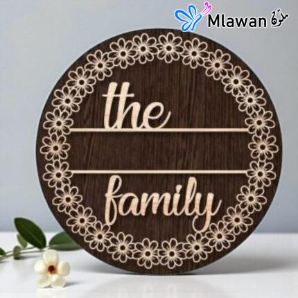 Personalized wooden floral family sign -Wooden Floral Family Sign