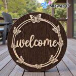 Welcome guests with wooden butterfly door hanger spring.