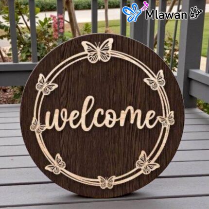 Charming wooden butterfly door hanger