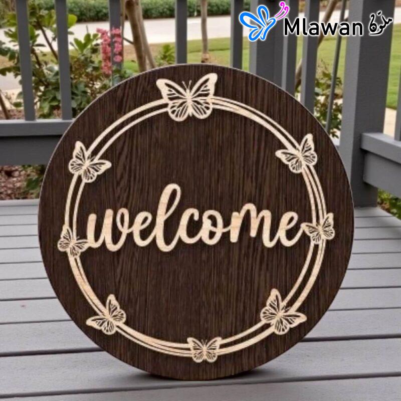 Charming wooden butterfly door hanger