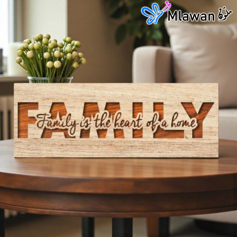 Family wooden sign - Family is the heart of a home.Heart of home decor family wooden sign.Wooden family sign heart of home."Family is the heart of a home" wooden sign.Family sign heart home decor.