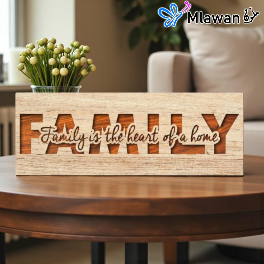 4826 (1) Family wooden sign - Family is the heart of a home.Heart of home decor family wooden sign.Wooden family sign heart of home."Family is the heart of a home" wooden sign.Family sign heart home decor.