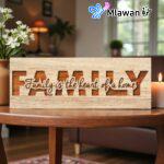 Rustic Family Wooden Sign- "Family is the heart of a home"
