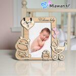 Personalized wooden baby photo frame - Customizable wooden baby photo frame