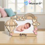Personalized Customized Wooden Baby Photo Frame Newborn Announcement gift