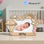 Personalized wooden baby frame