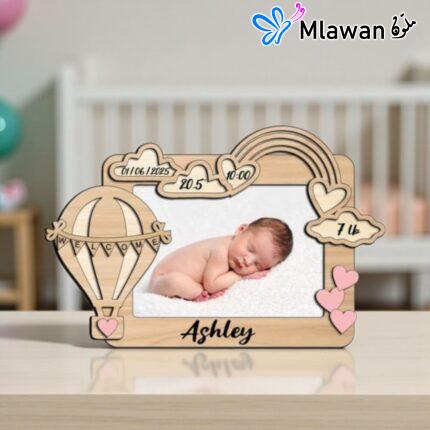 Personalized wooden baby frame