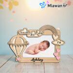 Personalized wooden baby frame
