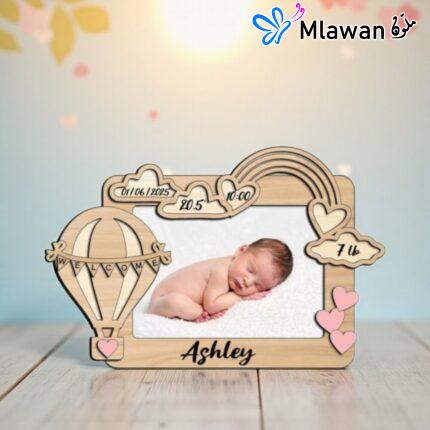 Personalized wooden baby frame