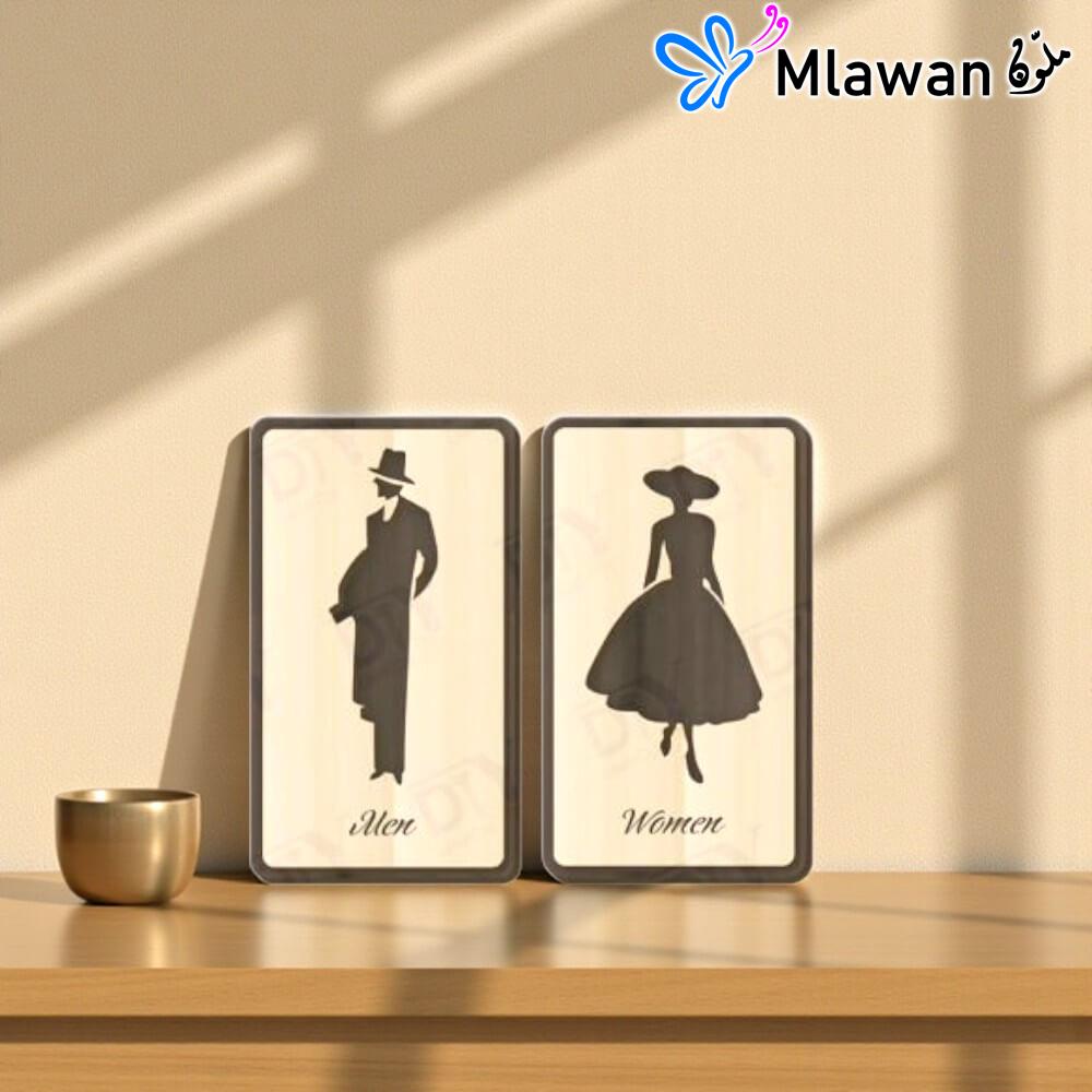 4838 (1) Elegant Ladies Gentlemen Restroom Signs unique designs.