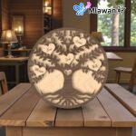 Personalized Wooden Family Tree Wall Decor Family Name Sign Custom Tree